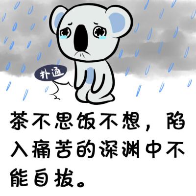 茶不思饭不想,陷入痛苦的深渊中不能自拔.