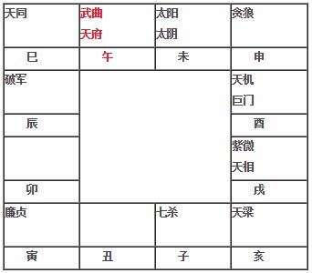 紫微斗数教程 武曲天府星在午坐命宫武曲天府星在午入命 神巴巴星座网