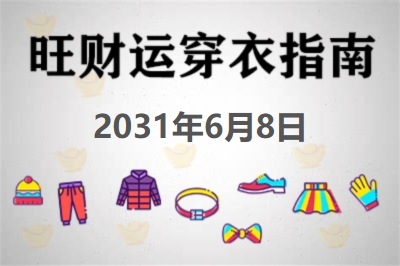 2031年6月8日旺财运穿衣每日指南 招财运穿衣每日分享今天穿什么颜色
