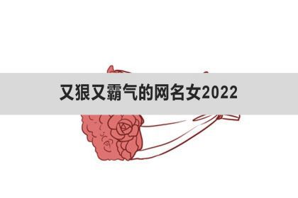 又狠又霸气的网名女2022网名四个字女生